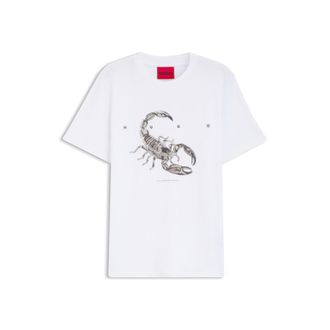 HUGO BOSS Cotton-jersey T-shirt with spaced-out logo