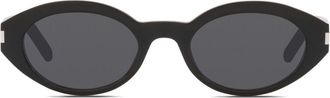 Saint Laurent Eyewear oval-frame sunglasses - women - Acetate - 51 - Black