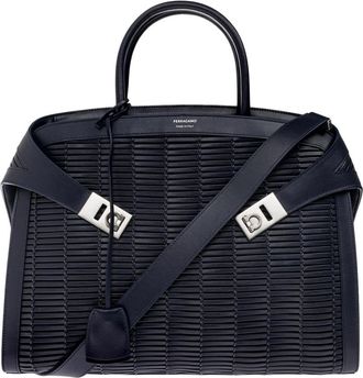 Ferragamo Hug Bag - Heren - Schoudertassen - Blauw - ONE Size - Leer - Tassen
