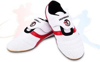 Generic Taekwondo Shoes, Breathable Martial Arts Sneakers, Sport Boxing Kung Fu Taichi Lightweight for Adults and Children(10.5 UK Child) White