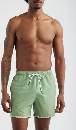 MAVRANS Hotel Stitch Swim Trunks in Light Green at Nordstrom, Size Xx-Large