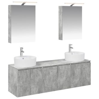 vidaXL Juego De Muebles De Ba&ntilde;o 5 Uds. Gris Hormig&oacute;n Vidaxl