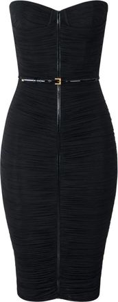 Elisabetta Franchi Kleedjes, Dames, Zwart, XL, Jersey Stretch Jurk met Riem