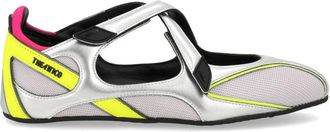 The Attico Silver Floor01 Metallic Mesh Flats