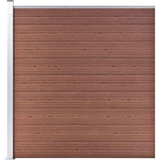 vidaXL Pannello di Recinzione in wpc 175x186 cm Marrone - Vidaxl
