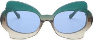 Marni 56mm Butterfly Sunglasses in Green /Grey at Nordstrom Rack