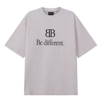 Balenciaga BB Be Different T-Shirt Medium Fit Grey 612966TNVU99784