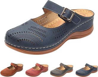 Generic Garden Clogs Womens Hollow Garden Shoes Summer Flats Sandals House Slippers Sandals Breathable Slip On Home Shoes Indoor Outdoor Mules Sandals with Ad