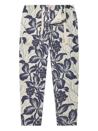 Orlebar Brown Alex floral-print linen trousers - Blue