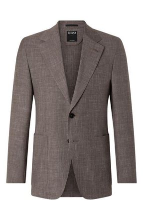 Ermenegildo Zegna Crossover Wool, Silk & Linen Sport Coat in Brown at Nordstrom, Size 38 Us