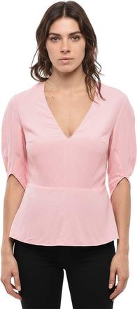 Stella McCartney Pink Solid V Neck Top