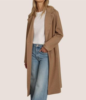 Dylan Rowan Long Coat In Warm Brown