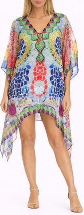 Ranee&rsquo;s Geometric Print Poncho in Blue at Nordstrom Rack