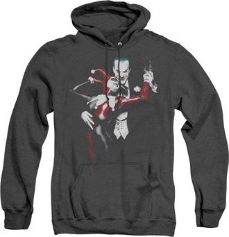 Gildan Batman Harley And Joker Adult Heather Hoodie / Hooded Sweatshirt