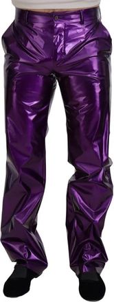 Dolce & Gabbana Purple Shining Men Casual Mens Pants (Pre-Owned)
