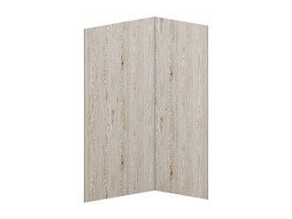 Vente-Unique Conjunto de 2 paneles de pared de efecto madera clara para ducha en aluminio con perfiles - L90 x L120 x Alt. 210 cm - ENEKO