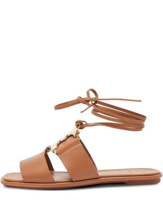 Tory Burch Gemini Link sandals - women - Calf Leather/Calf Leather/Calf Leather - 37.5 - Brown