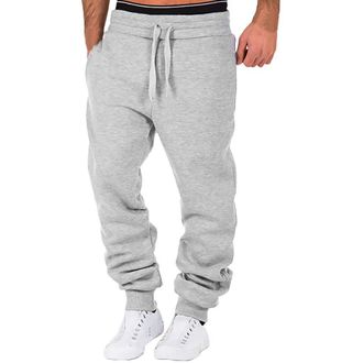 Generic Mens Sweatpants,Mens Pants Outdoor Pocket Drawstring Solid Color Mens Sweatpants Gym Sports Jogger Sweatpants(Grey,XX-Large)