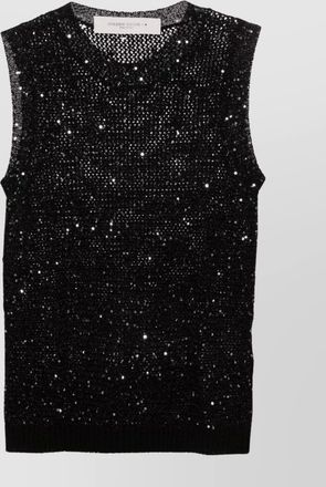 Golden Goose sequined ribbed sleeveless knit tank top