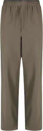GR10K Green Elasticated Waist Straight-Leg Trousers