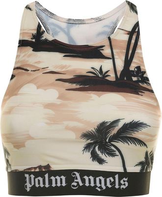 Palm Angels Multicolor Printed Round Neck Top