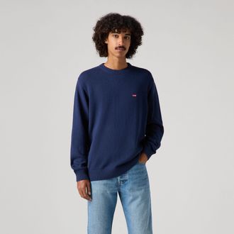 Levi's Classic Housemark Crewneck Sweatshirt - Mens - L - Blue