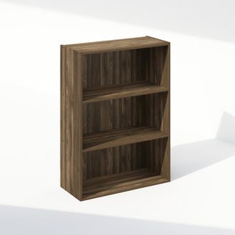 Furinno Simple Open Shelf, Bookcases, 3-Tier, Columbia Walnut