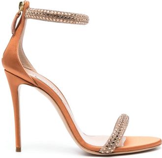 Casadei Scarlet Stratosphere 100mm leather sandals - women - Silk - 37 - Gold