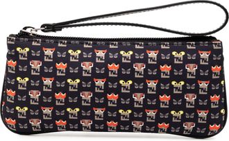 Fendi Pre-owned Womens Canvas Monster Clutch - Black Textile - One Size