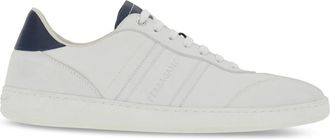 Ferragamo White Sneakers with Contrasting Navy Accents and Tonal Branding