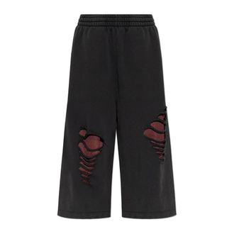 Avavav Avavav, Korte Broeken, Dames, Zwart, S, Katoen, Shorts met Decoratieve Splitten