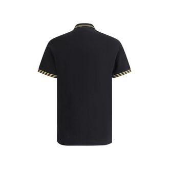 Versace Mens Black Cotton Polo Shirt