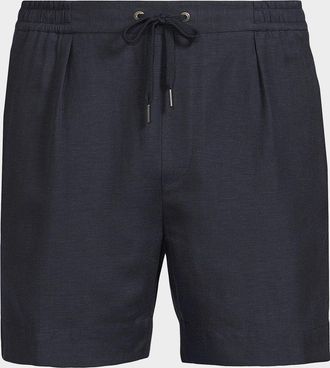 Polo Ralph Lauren Men & apos;s Hand-Tailored Pleated Silk-Linen Shorts