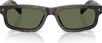 Prada 0pr B11s Rectangular Tortoiseshell Sunglasses