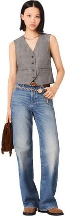 Maje Checked tailored jacket in Grey at Nordstrom, Size 40 Eu