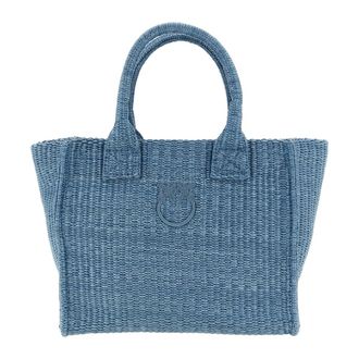 Pinko Tote Bags, female, Blue, Size: ONE SIZE Beach Mini Shopping Bag