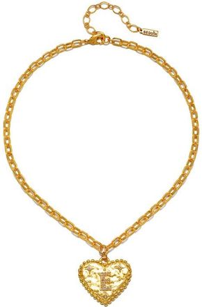 Sequin The Celeste Initial Pendant Necklace in Gold - E at Nordstrom