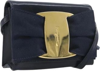 Ferragamo Pre-owned Mini Shoulder Bag - Dames - Vintage Mini Tas - Blauw - ONE Size - Leer - Vintage