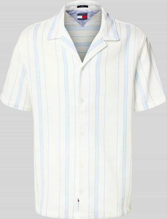 Tommy Jeans Regular Fit Freizeithemd mit Allover-Muster in Offwhite, Größe XXL