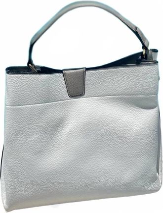 Jen & Co. Womens Tati Lizard Monogrammable Satchel Bag In Grey White