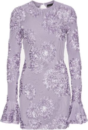 Rotate Rotate Birger Christensen, Kleedjes, Dames, Paars, M, Polyester, Lila 3D Mesh Mini Jurk