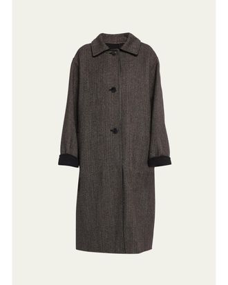 Lafayette 148 New York Oversized Reversible Wool-Cashmere Coat