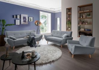 HOME AFFAIRE Polstergarnitur »Basta« 3 Stk. tlg. Komfortable Wellenunterfederung