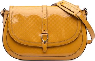 Gucci Pre-owned Womens Microguccissima Patent Stirrup Crossbody - Orange Leather - One Size