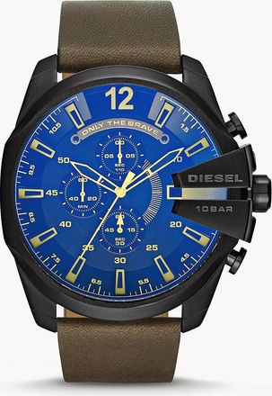 Diesel Mens Mega Chief Chronograph, Black-Tone Stainless Steel Watch