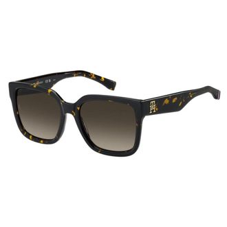 Tommy Hilfiger Monogram Square Sunglasses - female - Tommy Hilfiger - Sunglasses - Brown - 56 MM - Accessories
