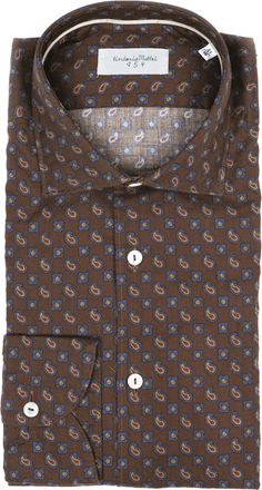 Tintoria Mattei Camicia con stampa paisley - Marrone