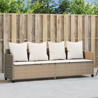 vidaXL Vidaxl - Tumbona Con Cojines Rat&aacute;n Sint&eacute;tico Beige