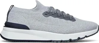 Brunello Cucinelli Brunello Cucinelli, Sneakers, male, Gray, Size: 12 US Grey/Black/White Cotton Low Top Sneakers