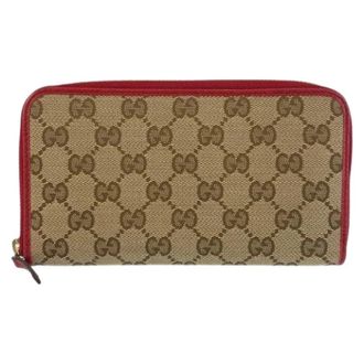 Gucci Pre-owned Wallets, female, Brown, Size: ONE SIZE Pre-owned GG Canvas Long Wallet